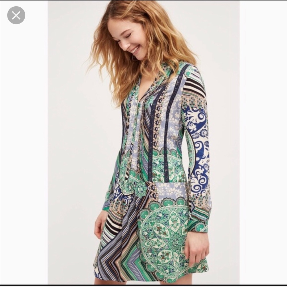 Anthropologie Tiny Caviana Drop Waist Shirtdress